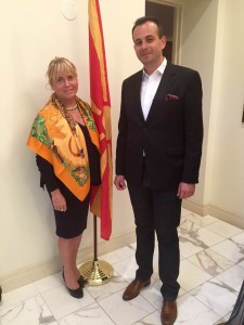 Ambassador of Macedonia Vasko Naumovski Dr. Ina von Ber, CEO Ambassadorial Roundtble